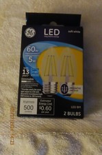 I PKG of 2 GE LED 23336 Base Bulbs Clear Finish 5 Watt 60 W Replacement Dimmable