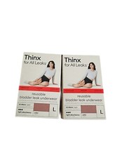 2packs Thinx for All Leaks Hi Waist Incontinence Underwear in Desert Rose - L