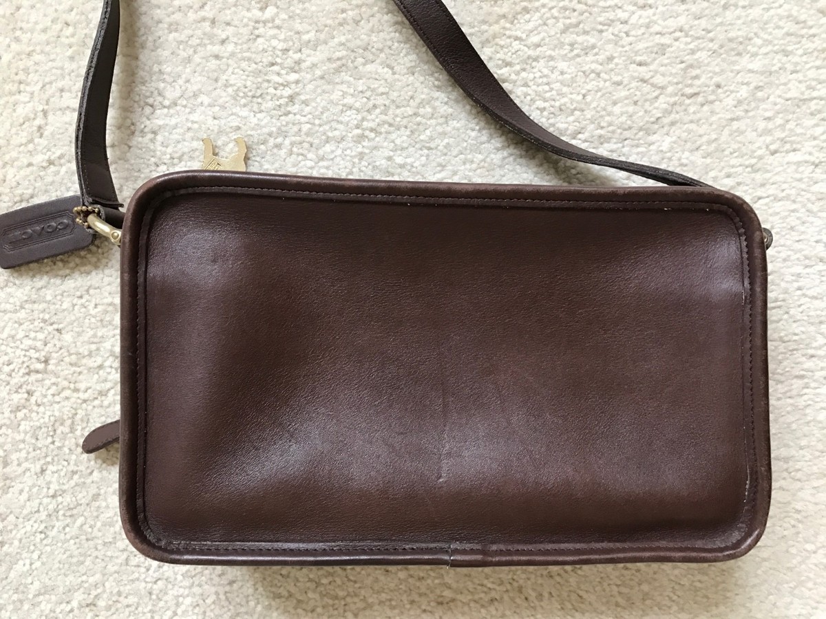 VINTAGE COACH BROWN LEATHER CROSSBODY MESSENGER BAG L5C
