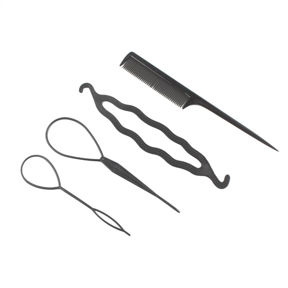 2 juegos de pinza de cola trenzada francesa para cabello barra de peinado mágica hágalo usted mismo herramienta para hacer bollos Foto 3 de 4