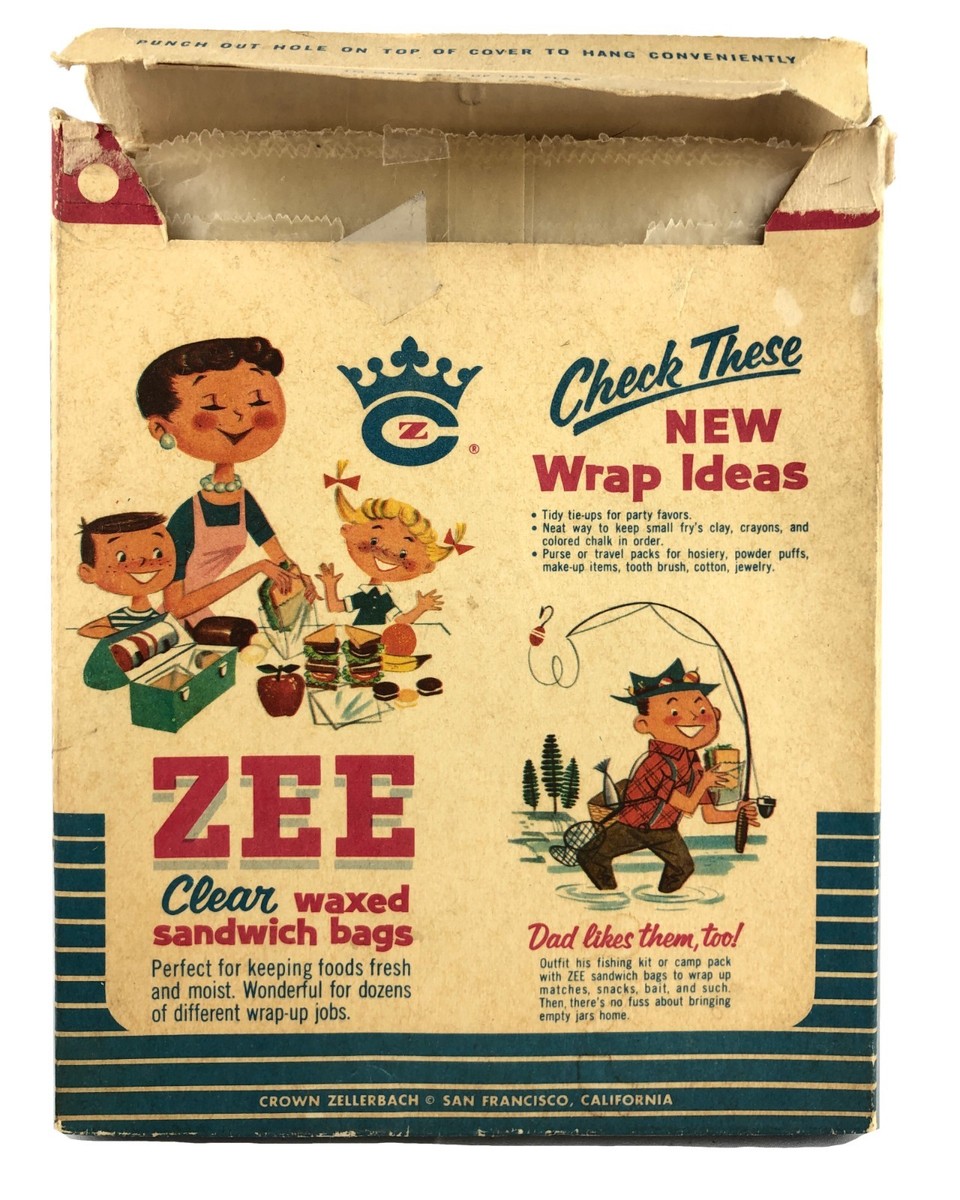 Vintage 1950s Original Packaging Zee Waxed Paper Sandwich