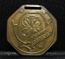 GRIT America's Family Newspaper Salesman WATCH FOB Good Luck Clover Horseshoe PA