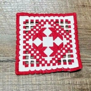 Beautiful Handmade Hardanger Doily (4 1/2 x 4 1/4 inches.) 
