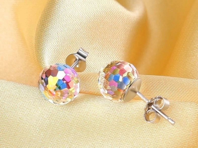 Chrystina Rainbow Crystal Hoop Earrings