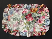 RARE RALPH Lauren ALLISON DECORATIVE Ruffle PILLOW SHAM Blue Bow Floral Flowers