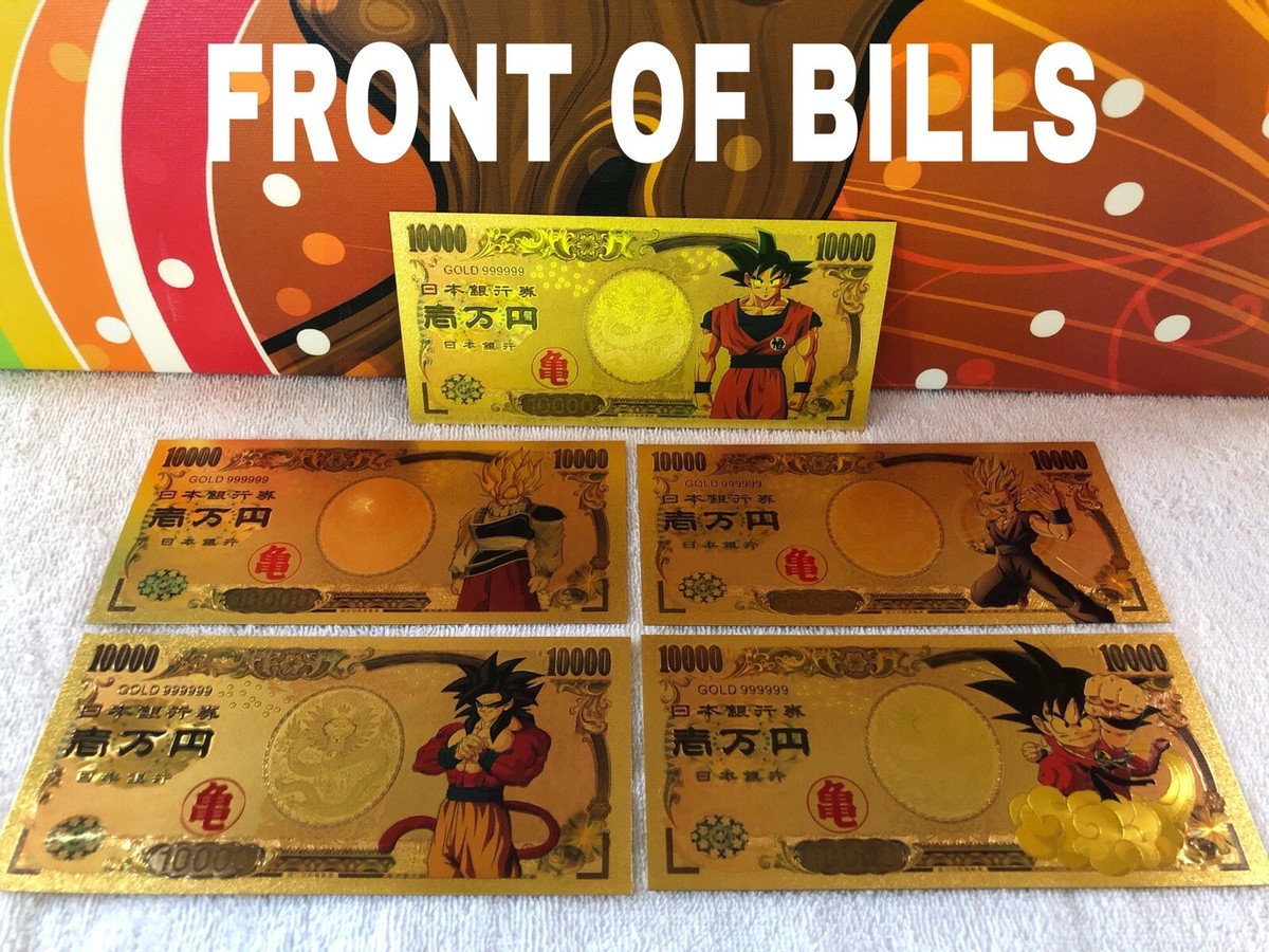 Dragon Ball Z-24k Gold Money Metal Cards (Goku Saga) 5pcs Set | eBay