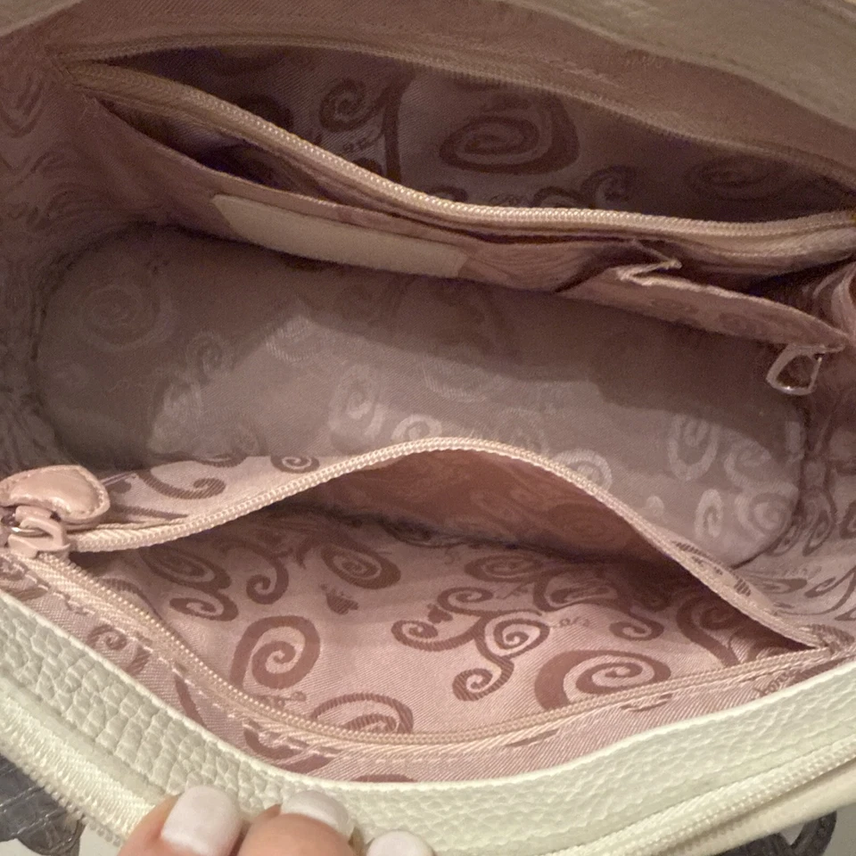 Bolso de Hombro Brighton Fresca Corazones Coloridos Cuero Cartera Blanco - ¡GRAN HALLAZGO!! Foto 4 de 4