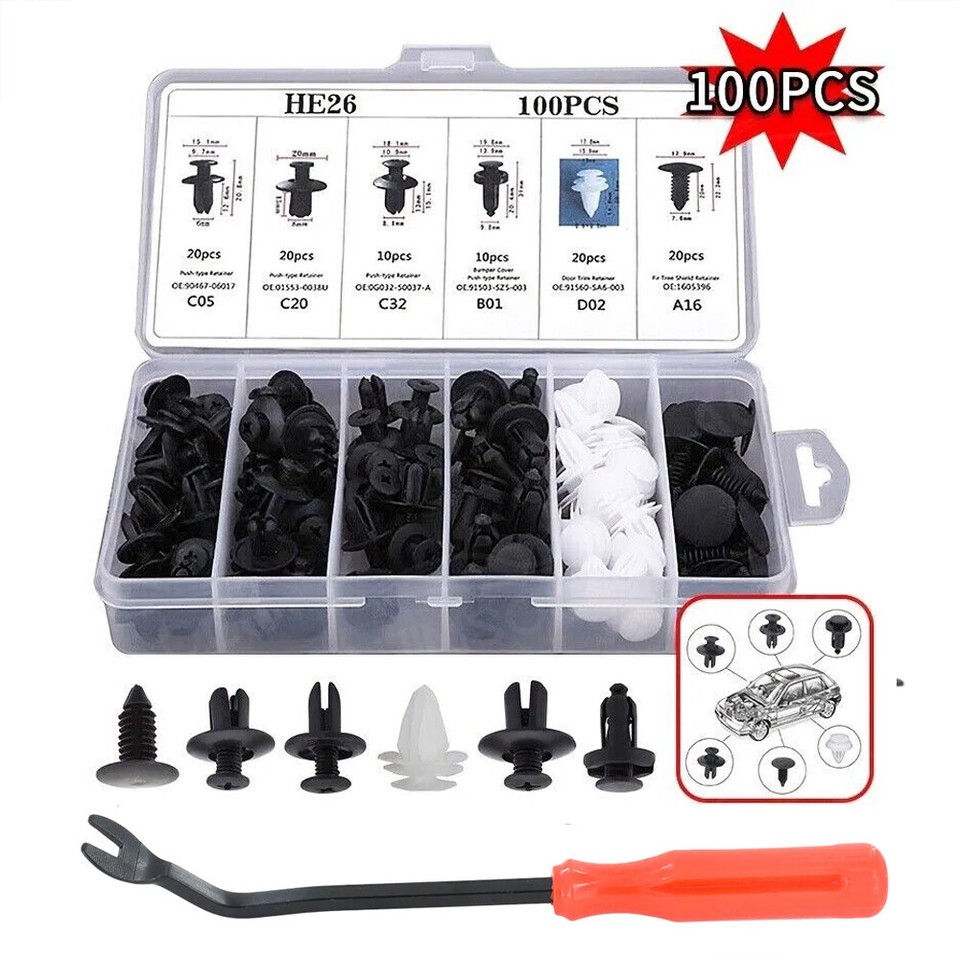 105x Clip Fender Trim Car Push Pin Rivet Bumper Door Panel Retainer