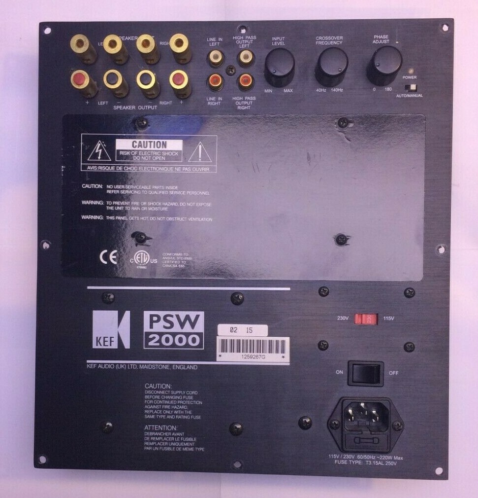 KEF/Celestion Subwoofer Repair & Upgrade Service PSW1000/.2 PSW2000