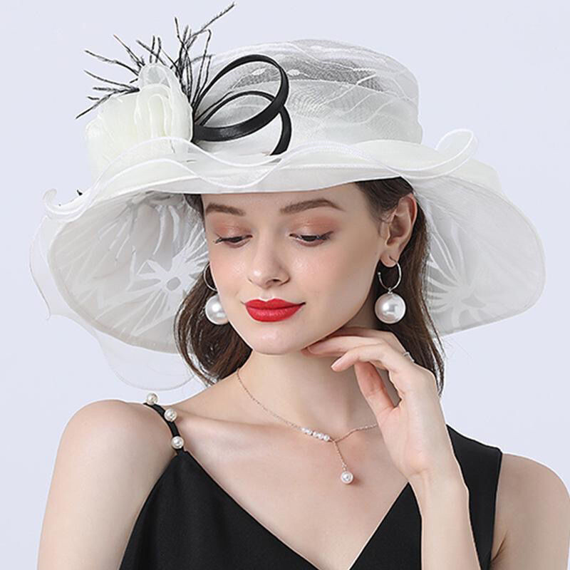 Women\'s Organza Church Fascinator Bridal Tea Party Wedding Hat Travelwant Women main image 4