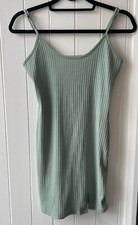 Green Split Hem Rib Knit Bodycon Dress. Excellent Cpondition. Size M