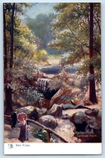 c1905 New York City NY Raphael Tuck Sons Postcard Harlem Pool Central Park Trees