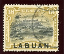 Labuan 1894 QV 18c olive-bistre (p13&frac12;-14) very fine used. SG 72a.