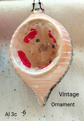 Shiny Brite- 1 Vintage Hand Painted, Glass Blown Christmas Tree Ornament!