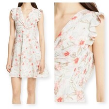 Rebecca Taylor Kamea Stretch Silk Dress In Snow Combo, Size 14, New with tag