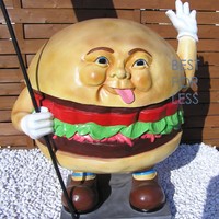 Hamburger Werbefigur Werbeaufsteller Imbiss Grill Deko Figur Werbung MenüTafel