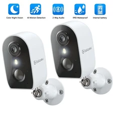 Galayou 2K 3MP Battery Powered Security Camera Human Car Detection 2-Way Audio