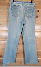 Vintage 70s Levis Orange Tab Flare Boot Jeans Unisex 29X30 Distress Stain