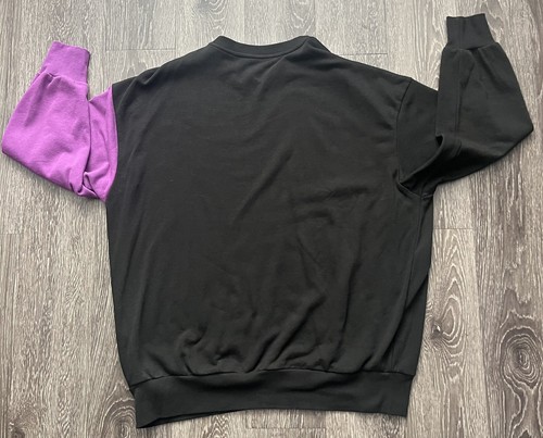 Walt Disney Worlds Mickey Mouse Purple Black Pullover Sweatshirt Illusion Large - Picture 2 of 6