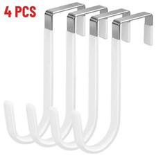 4 Pack Over The Door Hook Single Hooks Hanger Storage for Hanging Towel Coat UK