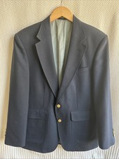 Men  s Stafford Navy Blue Blazer Two Gold Buttons Nice Condition