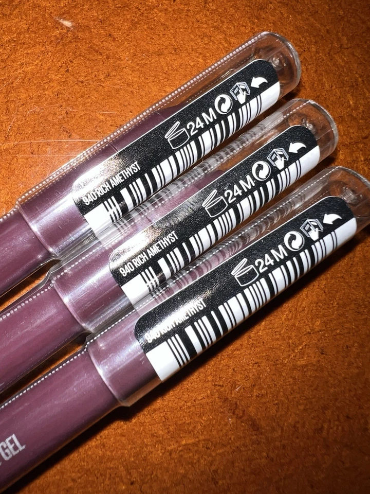 Lot De 3 Crayon Tattoo Liner Gel Pencil 940 RICH Amethyst Maybelline - Photo 2/4