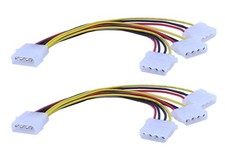 2pack Molex 4 Pin Power Supply Y Splitter Cable 3 Female To 1 Male8 Inchs