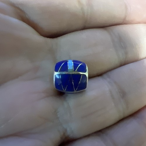 Native American Navajo Charm Bead Large Lapis Lazuli For A Chain Bracelet WOW #B