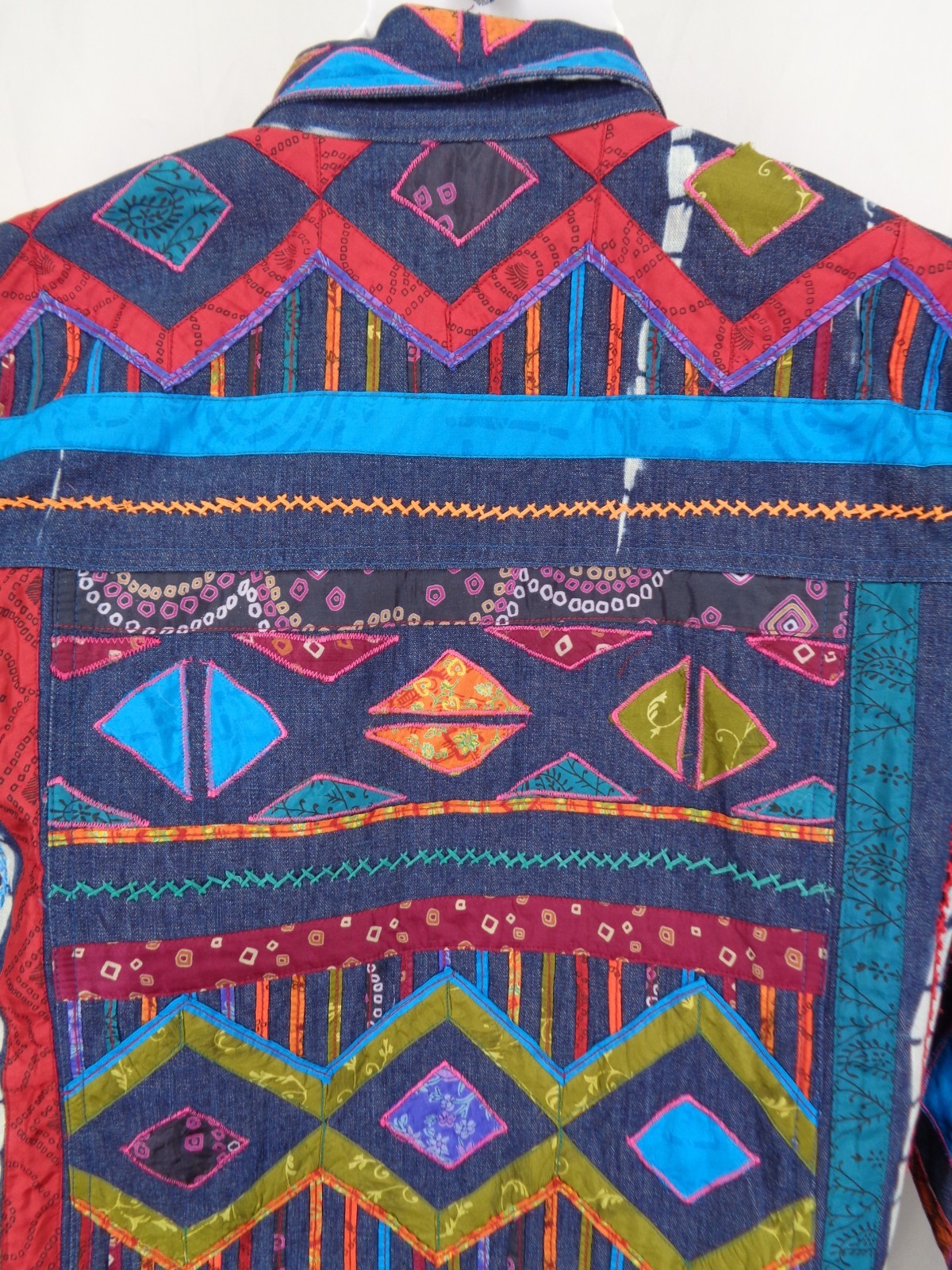 Chicos Design Patchwork Applique Embroidered Jean… - image 6