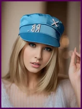 Fashion Luxury Diamond Letter Stain Newsboy Cap for Women Crystal-embellished