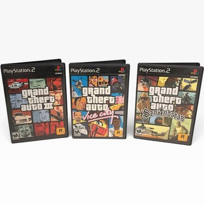 Grand Theft Auto III 3, San Andreas, Vice City PlayStation 2, PS2  - Lot Of 3