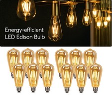 Vintage E27 ST64 Filament LED Light Bulb 4W Industrial Edison Lamp Warm White 6x