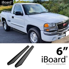 APS Running Board Black 6" Fit Silverado Sierra Regular Cab 99-07
