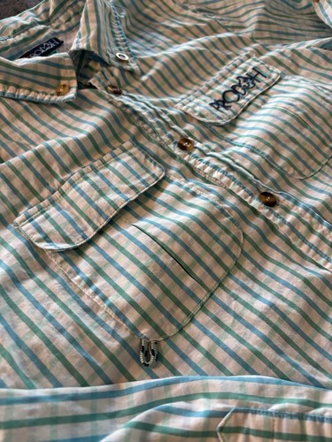 Blue & green check Prodoh Founders Kids Vented Fishing Shirt Size 8 - Picture 4 of 6