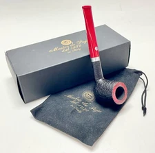 UNSMOKED Mastro De Paja Collection Red Stem Sandblasted Pipe