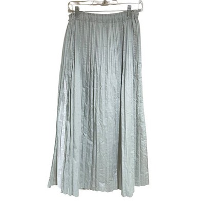 Alysi chocolate pleated cotton maxi skirt