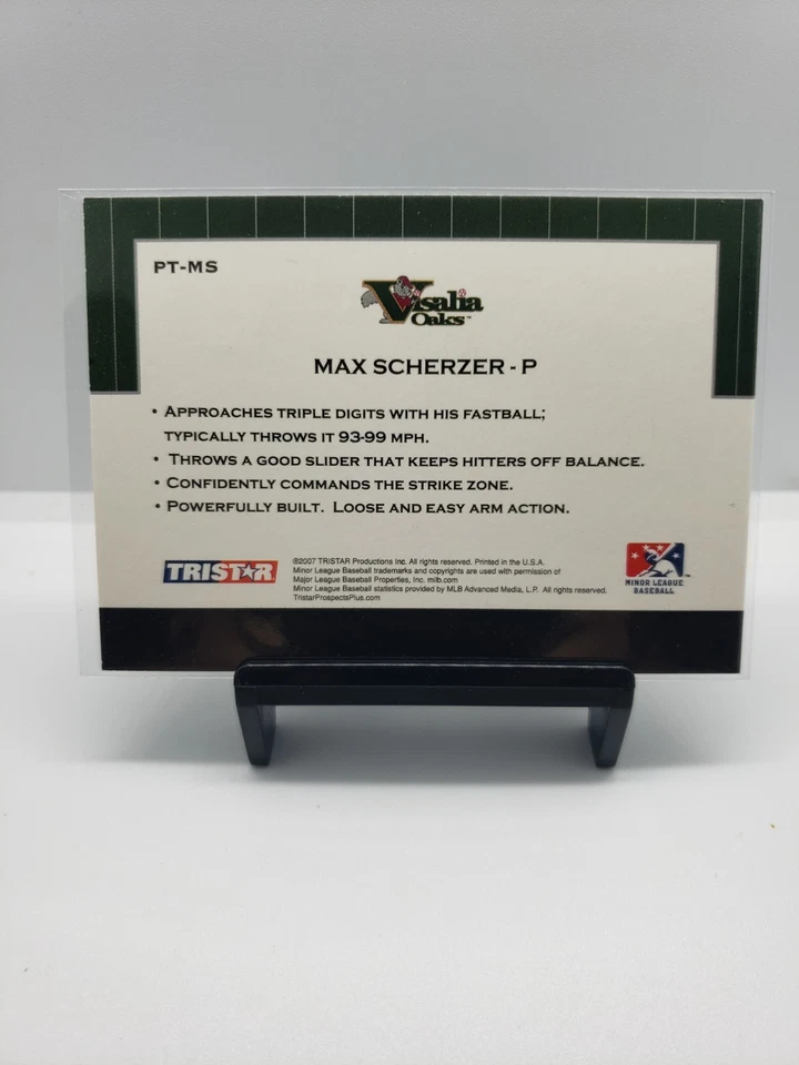Max Scherzer 2007 Tristar Prospects Plus Protential #PT-MS Foto 2 de 2
