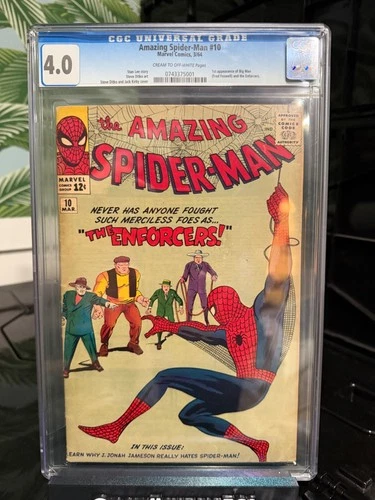 The Amazing Spider-Man #10 CGC 4.0 CR/OW (March 1964) 1st Enforcers!