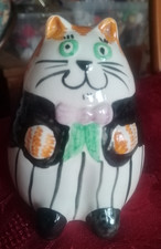 Burham Pottery Wells Hand Painted ~ Male Cat ~ 11.5cm tall