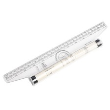Transparent Plastic Measuring Ruler with Roller for Precise Measurements