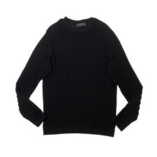 Vintage St Croix Sweater Mens L Black Microfiber Viscose Cotton Blend Pullover