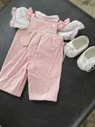 Original 1980s Cabbage Patch Doll Pink Outfit With Matching Shoes