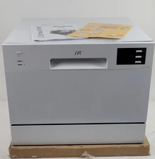 Sunpentown SPT Countertop Dishwasher with Delay Start & LED - White - SD-2225DW