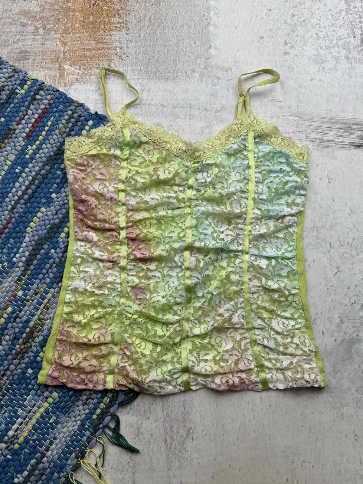 Vintage Lace Cami Top Womens Floral Y2K Sheer Sleeveless Fairycore Coquette Tank