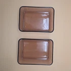 2 VTG Pyrex 7210 3-Cup Rectangle Amethyst Glass Baking Storage Dish 7.5"x5.5"
