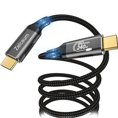 USB C Thunderbolt 5 Cable, 120Gbps Bandwidth, 80Gbps Date, 16K 8K 4K Video Sy...