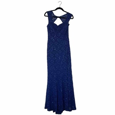 Royal Blue Lace sequin Mermaid Long dress Large Sleeveless for party or prom