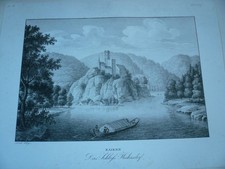 HECKERSDORF, anno 1826. "Das Schlo&szlig; Heckersdorf". Ansicht mit Ort, Lithographie