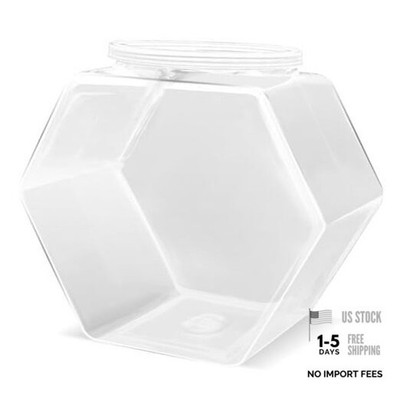 Plastic Candy Jars,71 Oz Clear Cookie Jars for Kitchen Counter,Hexagon Cookie