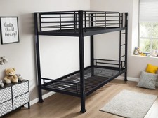 Kids High Sleeper Bunk Beds Single Metal Bed Frame for Children Without Mattress
